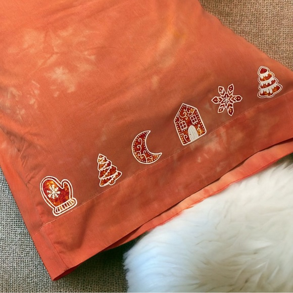 Gingerbread Christmas Holiday Pillow Case Botanically Dyed - Picture 3 of 11